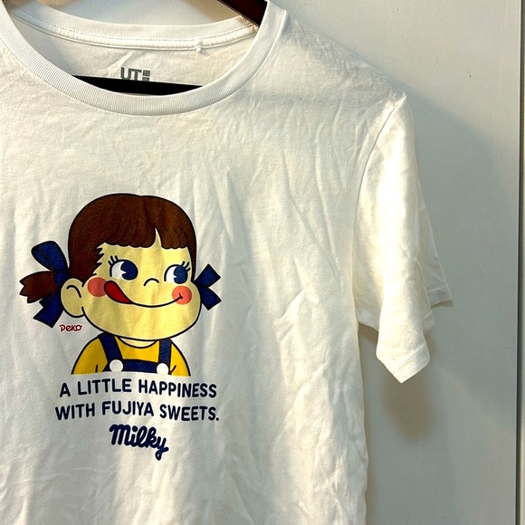 UNIQLO X Fujiya White Milky Peko-chan Tee, Sz XS - Picture 3 of 7